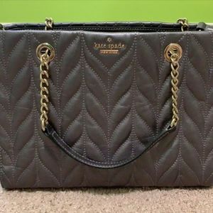Kate Spade Natalia Quilted Shiny Black Bag